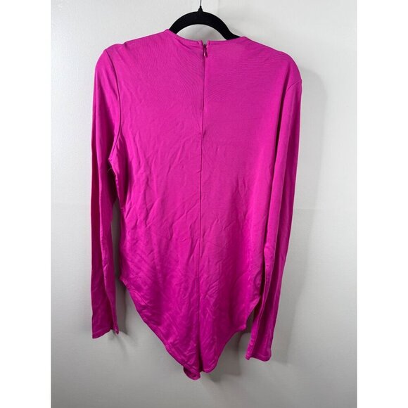 NWT Farm Rio Front Twist Cutout Long Sleeve Pink Bodysuit Size XL - Picture 7 of 8